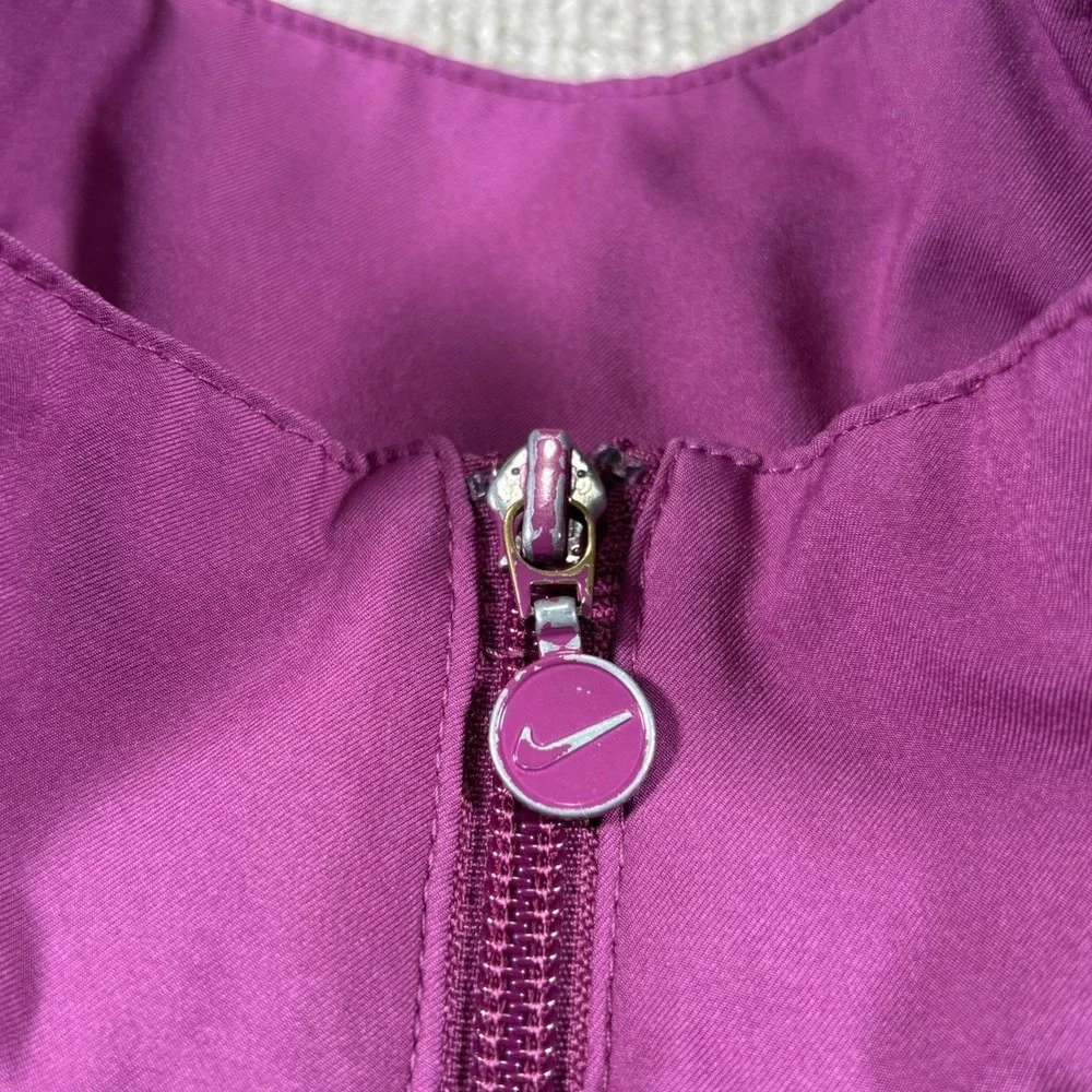Vintage Nike Jacket Womens L Full Zip Purple Nike Fit Dry Lightweight‎ Logo Y2K